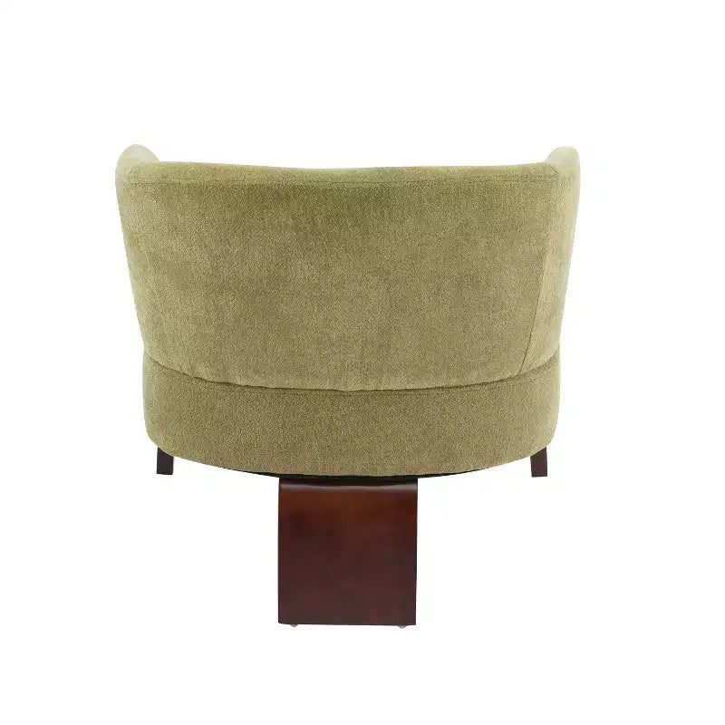 Fauteuil d’appoint moderne avec dossier arrondi et pieds en bois, revêtement en tissu doux, pour le salon ou le bureau