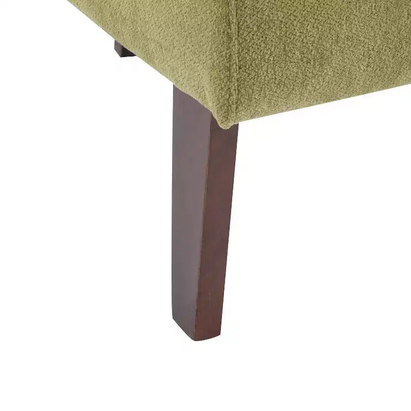 Fauteuil d’appoint moderne avec dossier arrondi et pieds en bois, revêtement en tissu doux, pour le salon ou le bureau