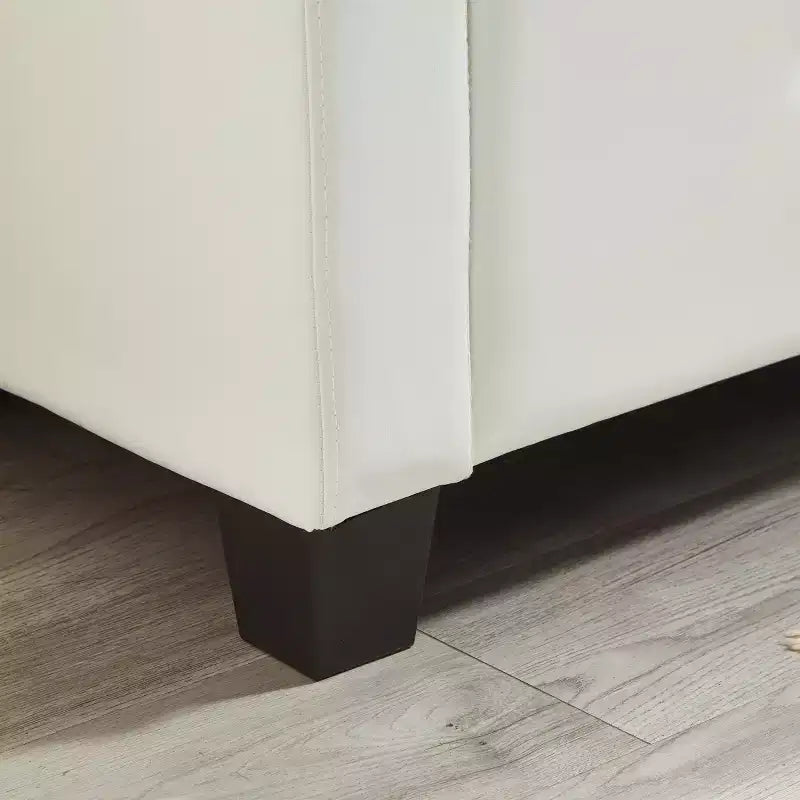 Banc de rangement moderne de 48 po en similicuir PU avec couvercle rabattable, pour le salon, la chambre ou l’entrée
