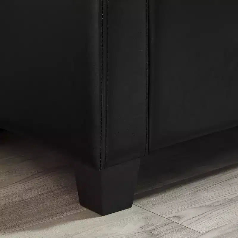 Banc de rangement moderne de 48 po en similicuir PU avec couvercle rabattable, pour le salon, la chambre ou l’entrée