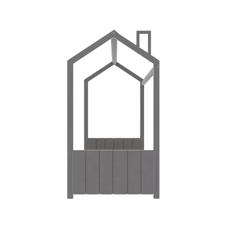 Cama aterciopelada para habitación infantil, gris