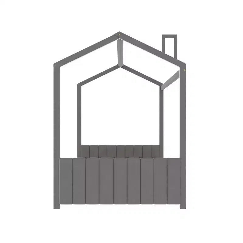 Cama aterciopelada para habitación infantil, gris