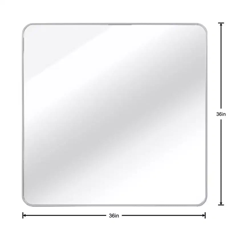 Quadratischer Badezimmerspiegel mit Metallrahmen zur Wandmontage