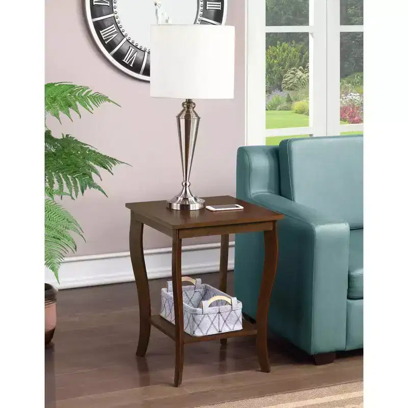 Quadratischer Beistelltisch mit Tischplatte aus Holz, 1-teilig