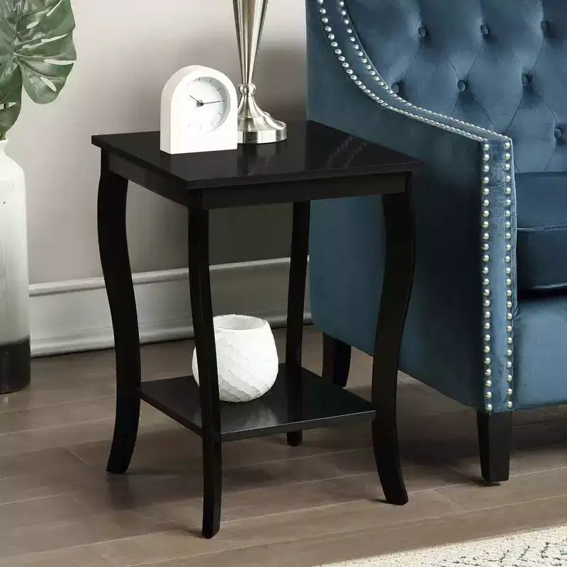 Table d’appoint avec plateau carré en bois, 1 pièce
