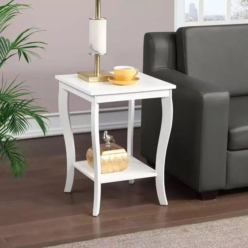 Quadratischer Beistelltisch mit Tischplatte aus Holz, 1-teilig
