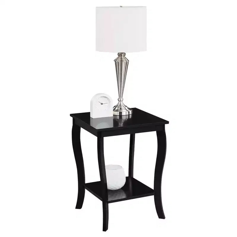 Table d’appoint avec plateau carré en bois, 1 pièce