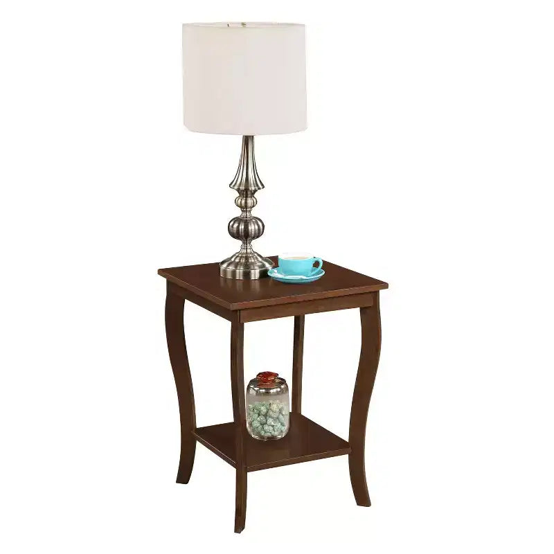 Table d’appoint avec plateau carré en bois, 1 pièce