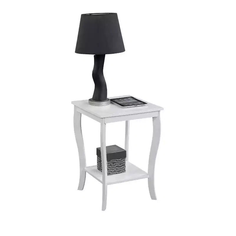 Table d’appoint avec plateau carré en bois, 1 pièce