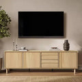 177,8 cm moderner TV-Ständer für Fernseher bis zu 75, Medienkonsole mit Schubladen, Eichenbraun