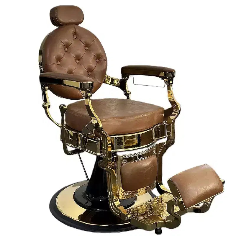 Fauteuil inclinable vintage robuste, hauteur réglable, pivotant à 360°, appuie-tête et repose-pieds, capacité de 700 lbs
