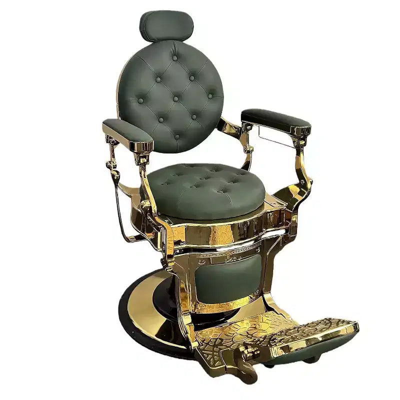 Fauteuil inclinable vintage robuste, hauteur réglable, pivotant à 360°, appuie-tête et repose-pieds, capacité de 700 lbs