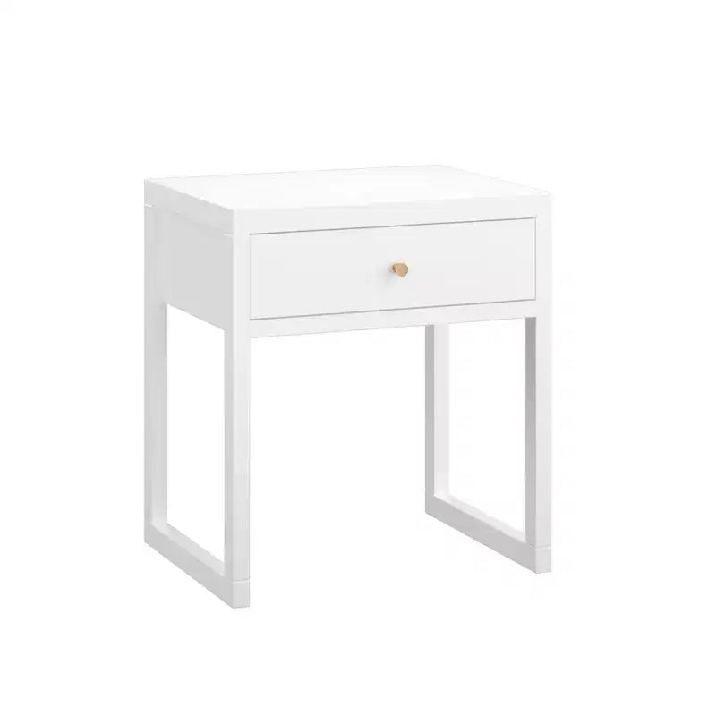 Minimalistischer Nachttisch mit Schublade, rund/zylinderförmig