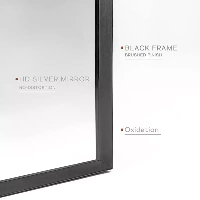 Moderner gewölbter Badezimmerspiegel aus Aluminium zur Wandmontage