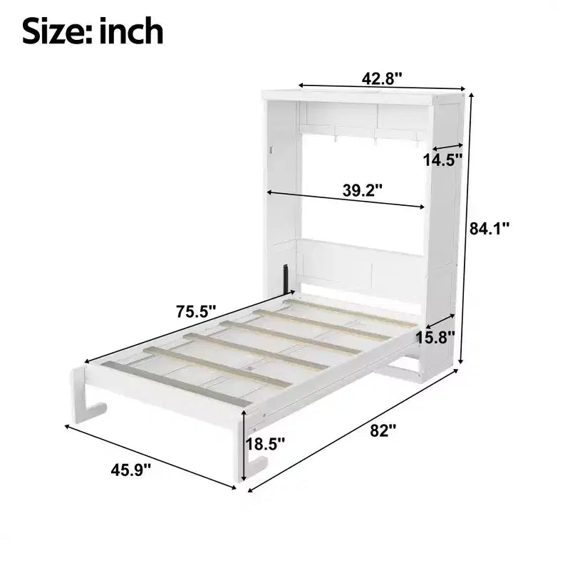 Lit escamotable avec armoire pliable