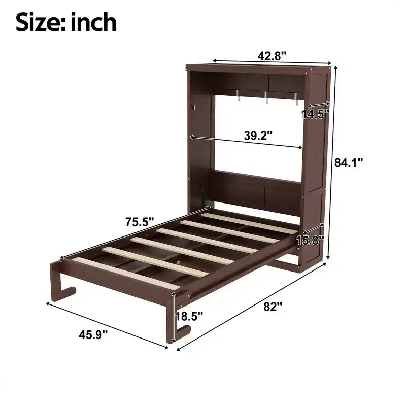 Lit escamotable avec armoire pliable