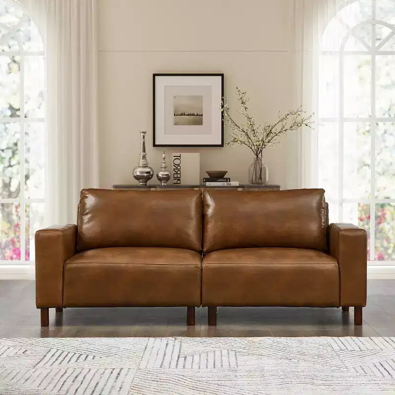 78.5 Mid-Century-Modern-Zweisitzer mit Kunstlederpolsterung