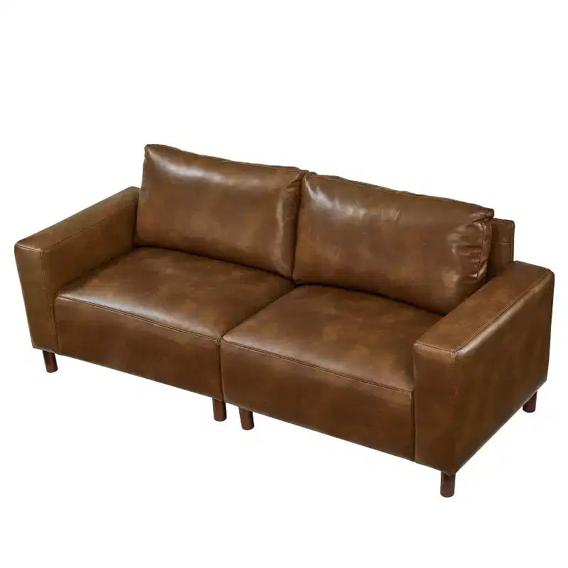 78.5 Mid-Century-Modern-Zweisitzer mit Kunstlederpolsterung