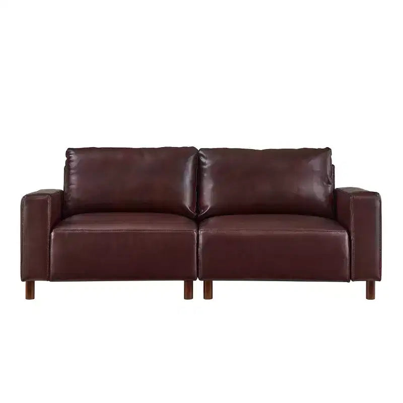 78.5 Mid-Century-Modern-Zweisitzer mit Kunstlederpolsterung