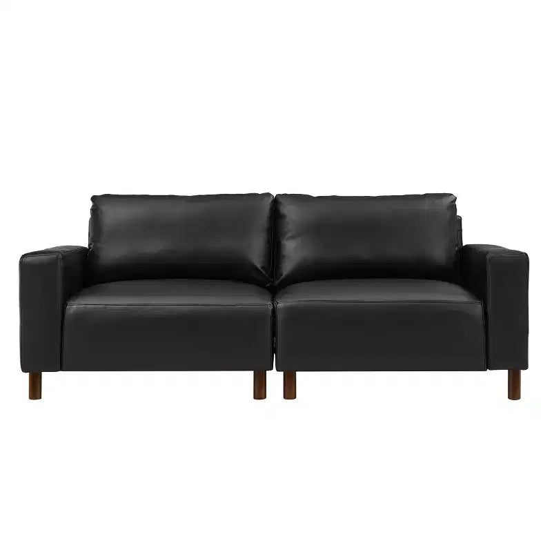 Causeuse moderne de style milieu du siècle de 78.5, rembourrée en similicuir