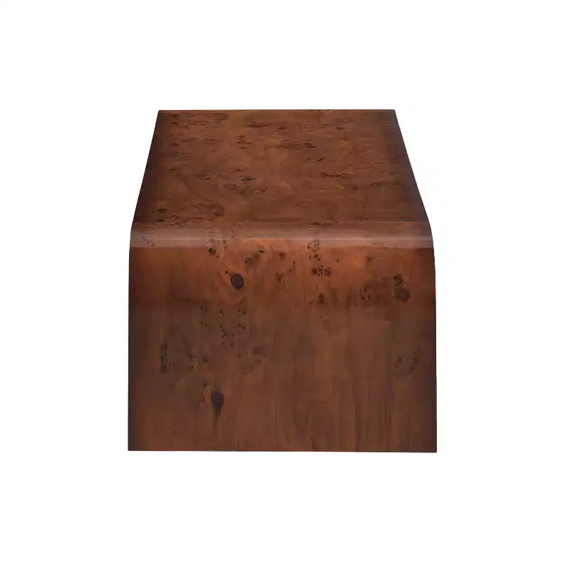 Mesa de centro moderna estilo cascada con bordes curvos