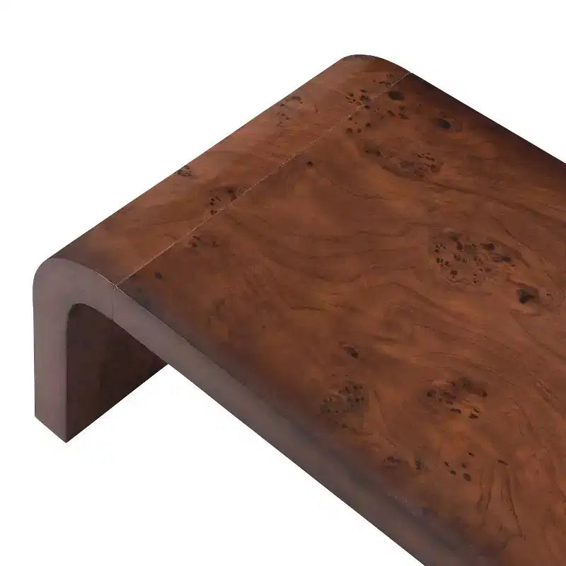 Mesa de centro moderna estilo cascada con bordes curvos