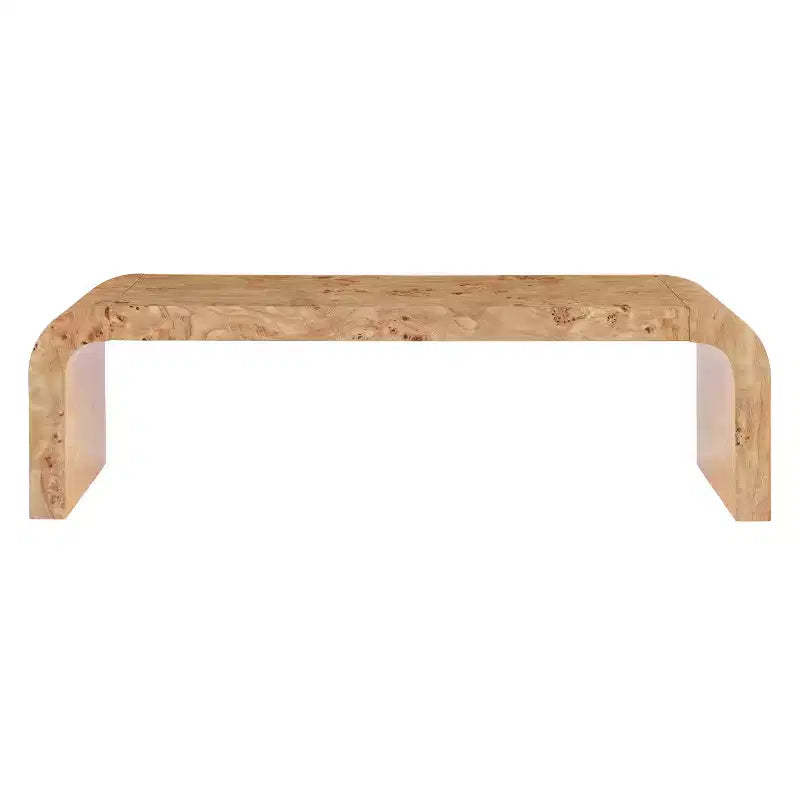 Mesa de centro moderna estilo cascada con bordes curvos