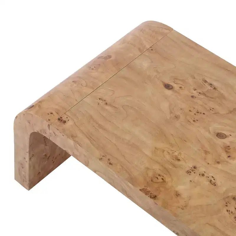 Mesa de centro moderna estilo cascada con bordes curvos