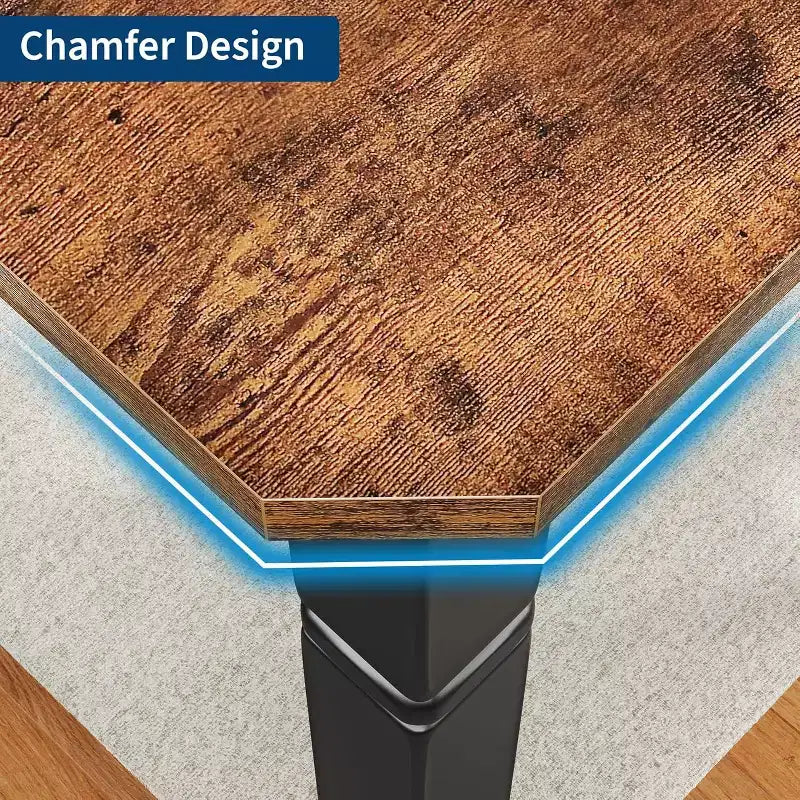 Mesa de comedor industrial larga para 6-8 personas, mesa de cocina rectangular de madera con estructura metálica resistente, estilo moderno de casa de campo, para comedor y cocina
