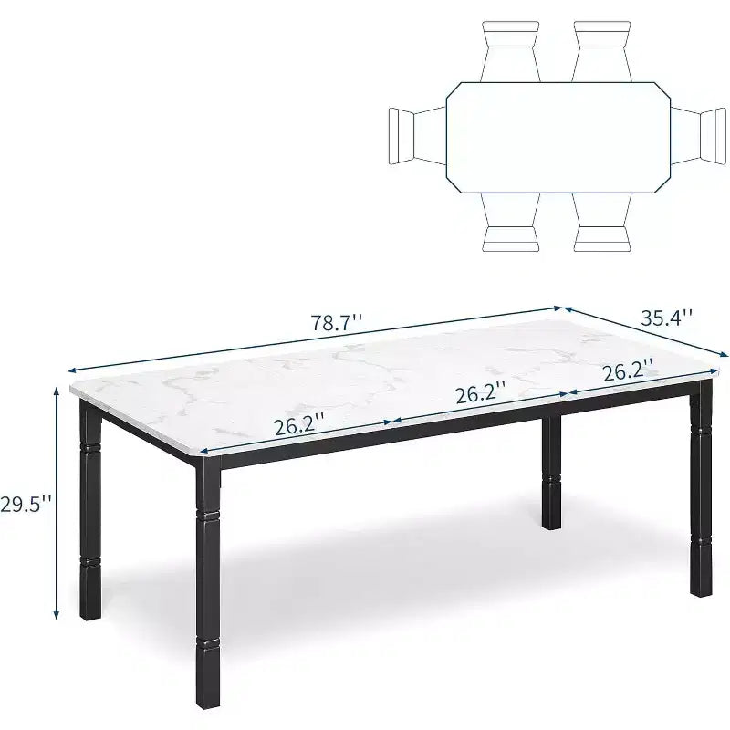 Mesa de comedor industrial larga para 6-8 personas, mesa de cocina rectangular de madera con estructura metálica resistente, estilo moderno de casa de campo, para comedor y cocina