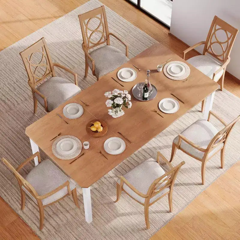 Mesa de comedor industrial larga para 6-8 personas, mesa de cocina rectangular de madera con estructura metálica resistente, estilo moderno de casa de campo, para comedor y cocina