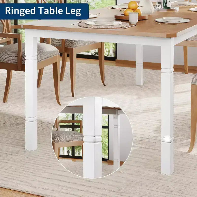 Mesa de comedor industrial larga para 6-8 personas, mesa de cocina rectangular de madera con estructura metálica resistente, estilo moderno de casa de campo, para comedor y cocina