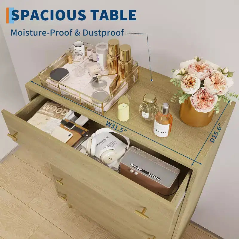 Landhauskommode fürs Schlafzimmer, rustikale Holzkommode mit Stangengriffen, modernes Vintage-Design, geräumiger Organizer für Schlafzimmer und Wohnzimmer