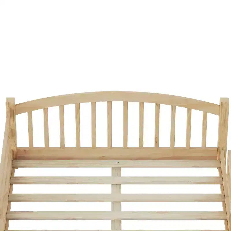Cama Montessori de tamaño completo y perfil bajo con barandillas de seguridad y cabecera