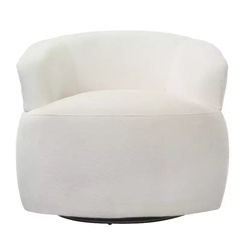 Sillón decorativo giratorio moderno con estructura de madera y patas metálicas
