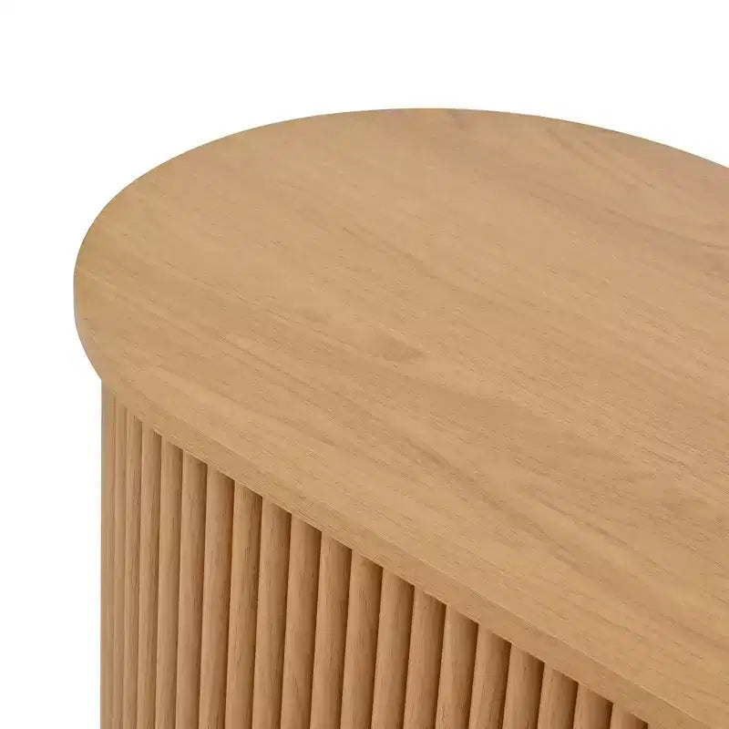 Mueble para TV rústico vintage con puertas corredizas de listones de madera, consola multimedia acanalada estilo granja de 75 con cajón (veta de madera natural)