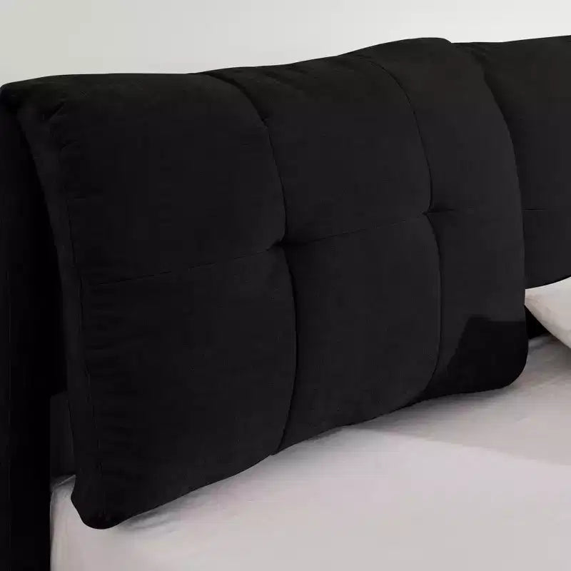Bettgestell mit Stauraum und Chenille-Polsterung, Bett mit weichem Kopfteil