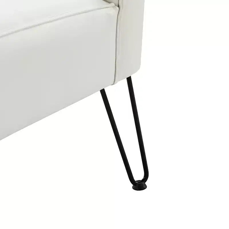 Chaise d’appoint contemporaine en similicuir végétalien avec dossier capitonné et pieds en métal