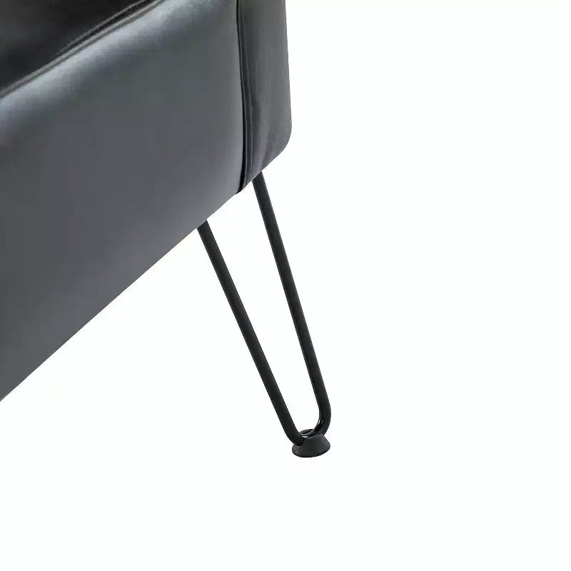 Chaise d’appoint contemporaine en similicuir végétalien avec dossier capitonné et pieds en métal